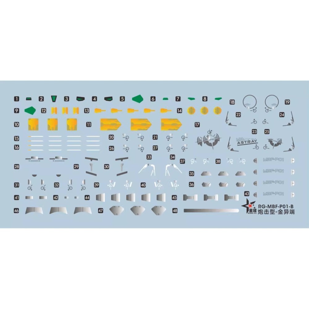 【Max模型小站】星域 RG 1/144 炮擊型金色異端 高清專用水貼-細節圖3