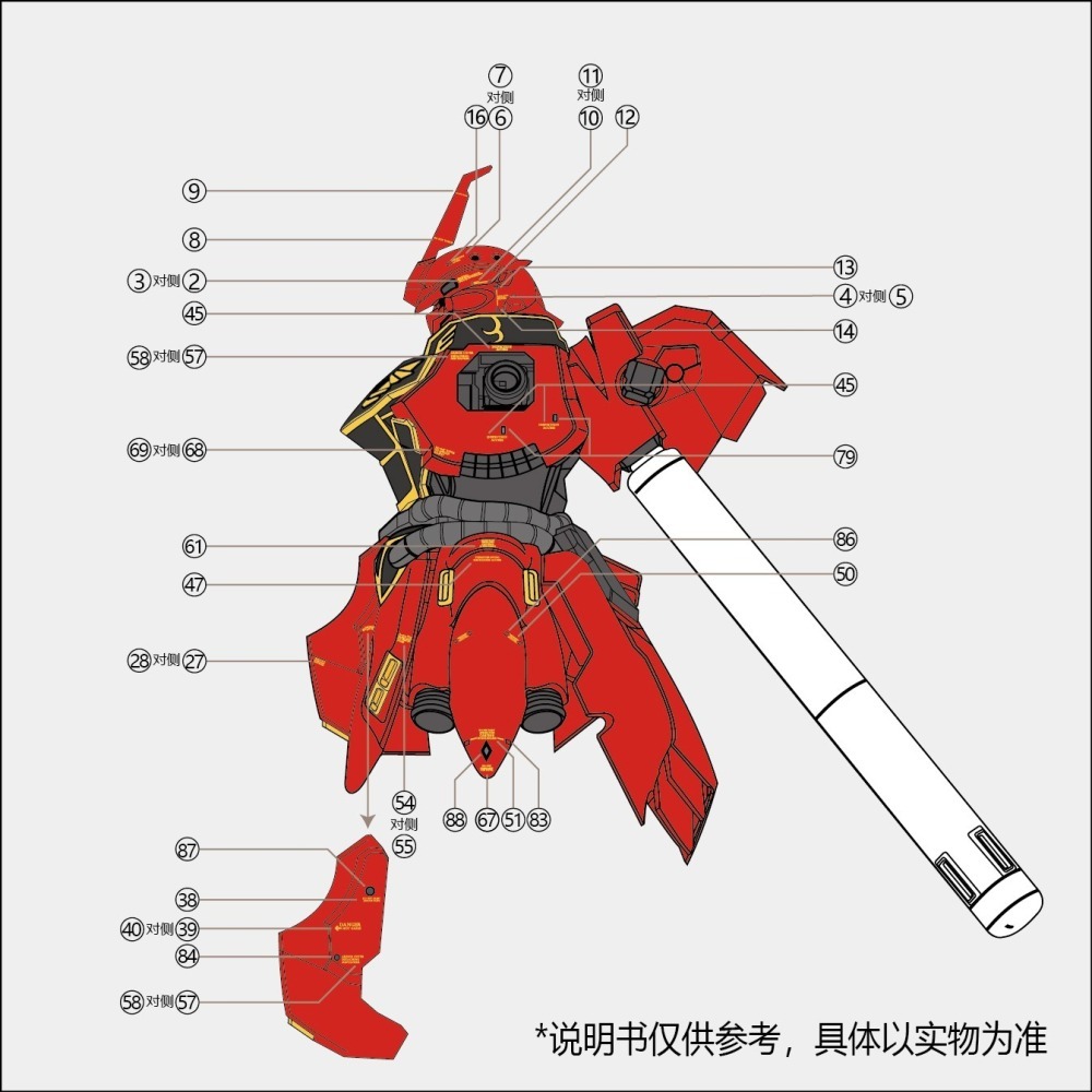 【Max模型小站】拾壹零 MG 新安洲 OVA Sinanju 新安州 瀧川虛至樣式 原稿 水貼-細節圖7