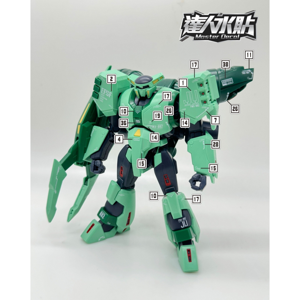 【Max模型小站】達人 (H091) HG 波利諾克沙曼 ZETA 薩曼 螢光水貼-細節圖3