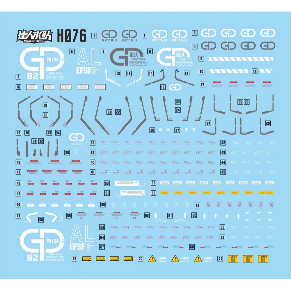 【Max模型小站】達人 (H076) HGUC 1/144 GP02A GP02 螢光水貼 3天內出貨-細節圖2