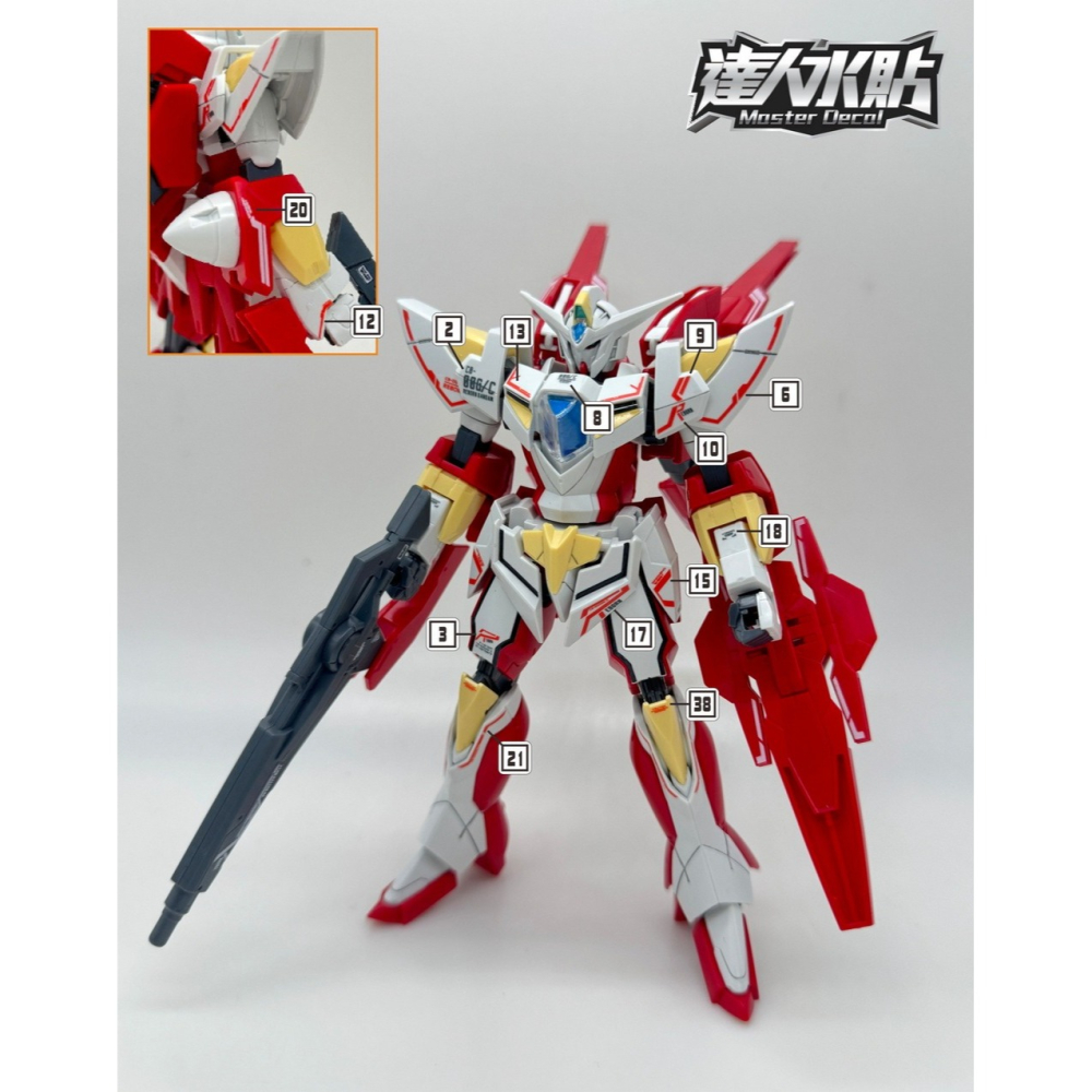 【Max模型小站】達人 (H073) HG 1/144 00 再生鋼彈 REBORN 螢光水貼-細節圖3