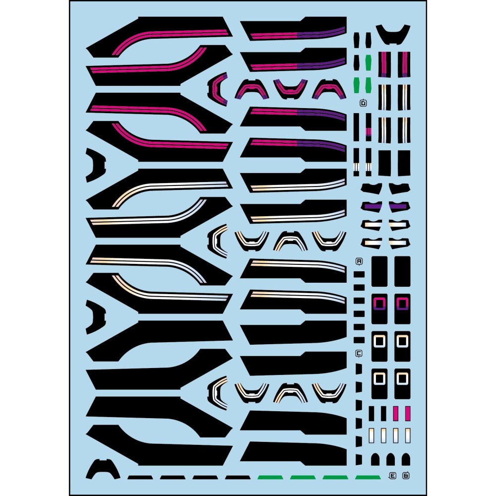 【Max模型小站】三紅領域 HG 戰騎 水星的魔女Schwarzette 螢光幻彩刻痕 水貼-細節圖2