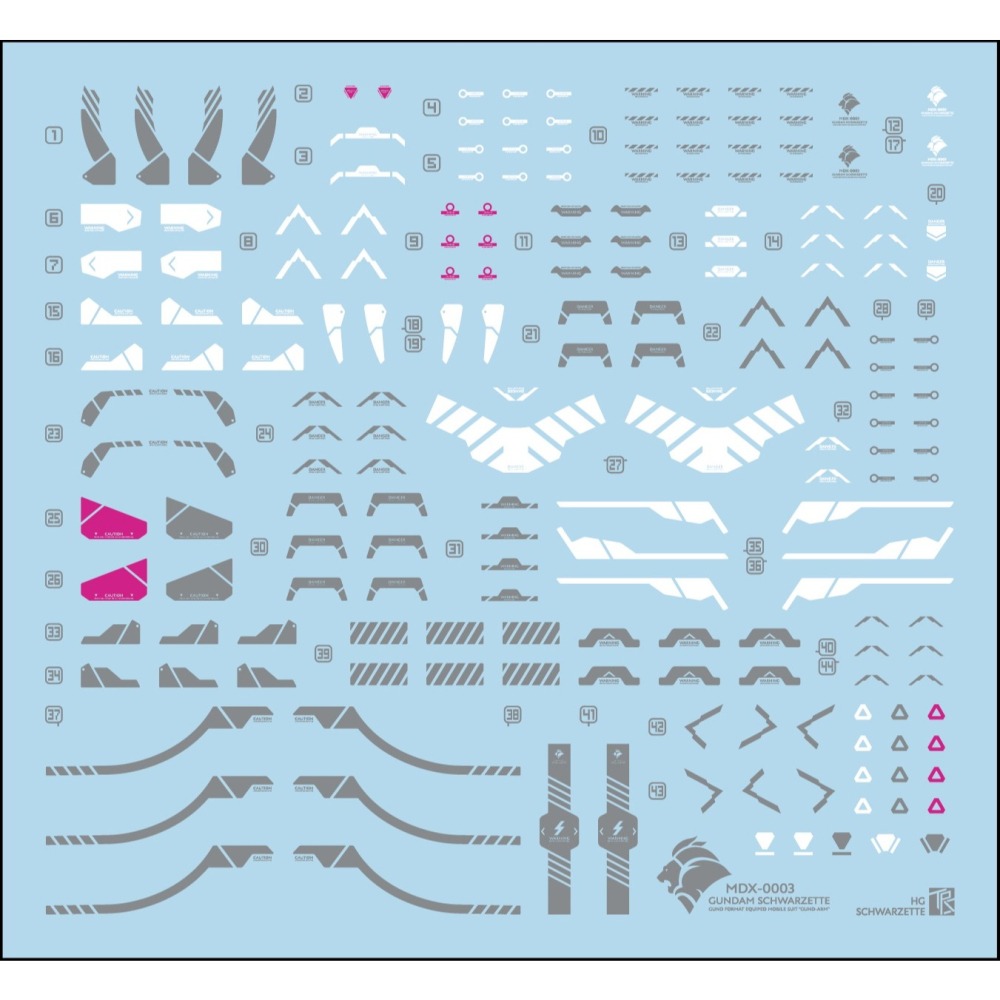 【Max模型小站】三紅領域 HG 戰騎 水星的魔女Schwarzette 螢光幻彩刻痕 水貼-細節圖3