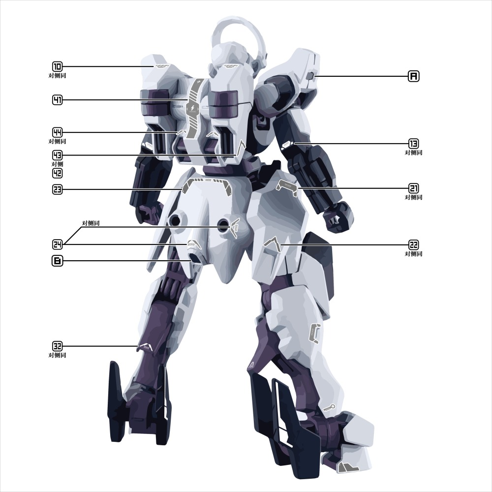 【Max模型小站】三紅領域 HG 戰騎 水星的魔女Schwarzette 螢光幻彩刻痕 水貼-細節圖6