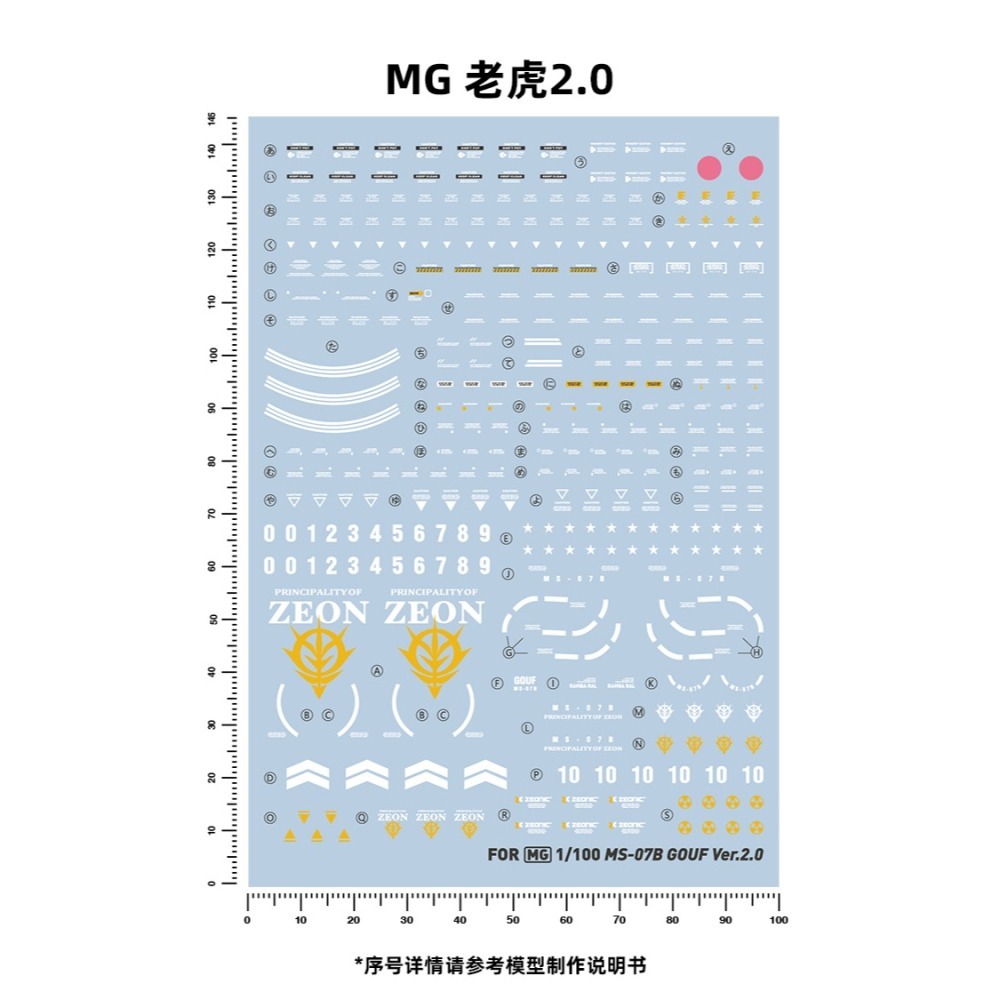 【Max模型小站】匠心社 MG 古夫 2.0 MS-07B GOUF 模型 水貼 [MG120]-細節圖2