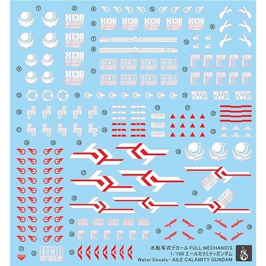 【Max模型小站】炎水貼 FM(60) 1/100 SEED 空裝災厄鋼彈 翔翼型 螢光 高清 水貼-細節圖2
