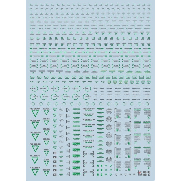 【Max模型小站】星域 鋼彈軍模 通用 警告標示 HIQ 螢光水貼(綠光灰字)-細節圖2
