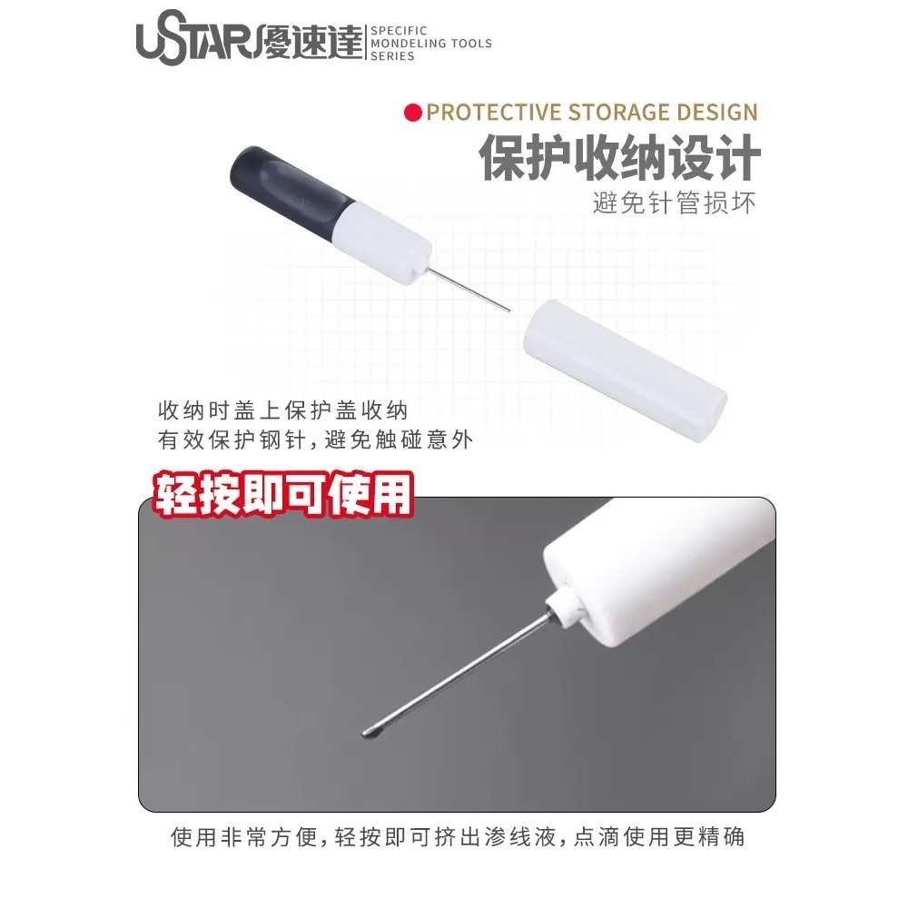 【Max模型小站】優速達 滲線針 模型制作便攜工具 針管線槽滲線液UA-90225-細節圖2