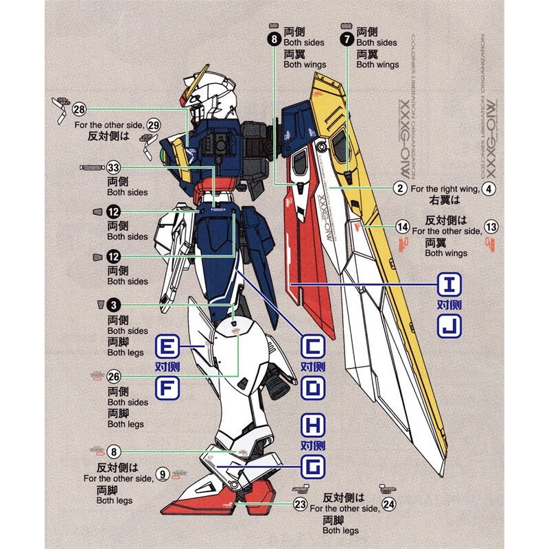 【Max模型小站】三紅領域 RG Wing Gundam XXXG-01W 飛翼鋼彈(動畫版).專用水貼-細節圖4