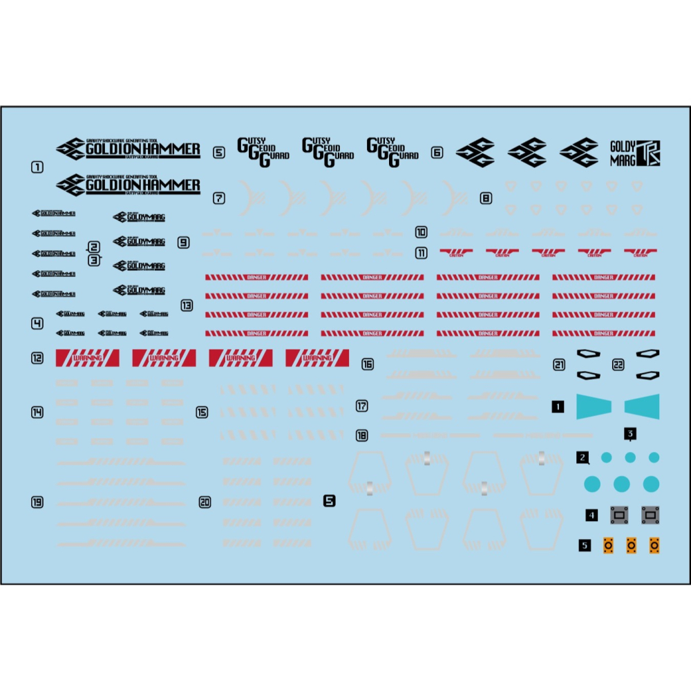 【Max模型小站】三紅領域 RG 勇者王 黄金巨錘 黄金馬克 專用水貼-細節圖2
