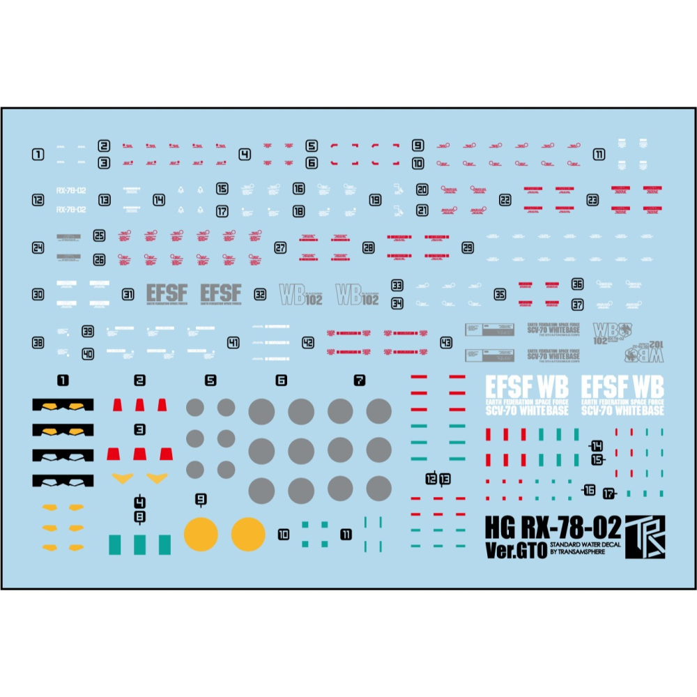 【Max模型小站】三紅領域 HG RX-78-02 GTO版 RX78 模型專用水貼-細節圖2