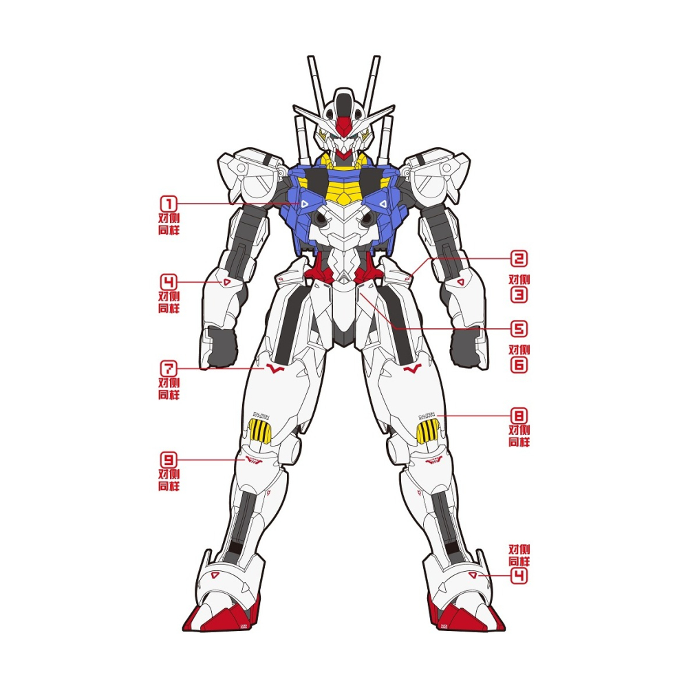 【Max模型小站】三紅領域 HG 1/144 風靈鋼彈 水星的魔女 AERIAL 水貼-細節圖4