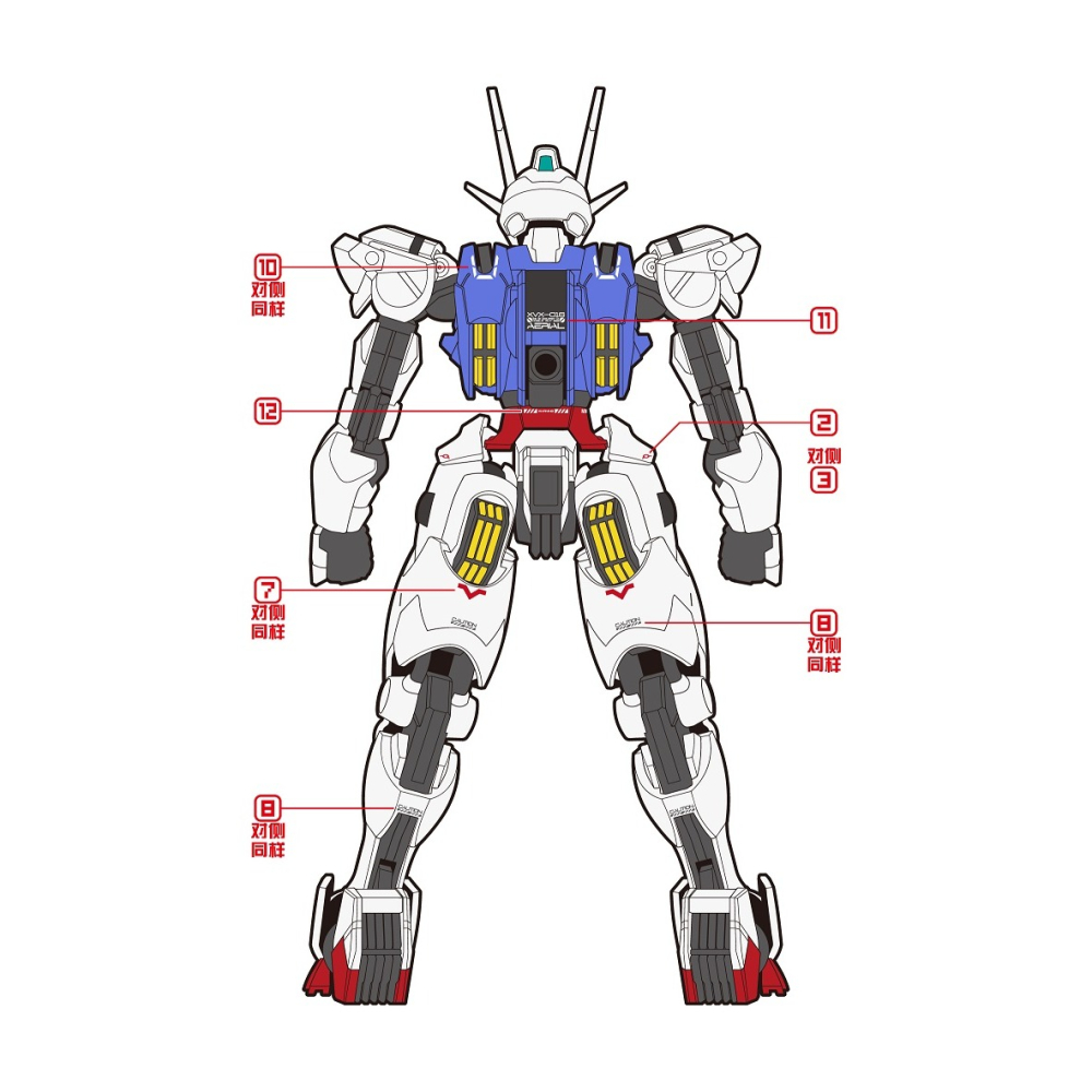 【Max模型小站】三紅領域 HG 1/144 風靈鋼彈 水星的魔女 AERIAL 水貼-細節圖5