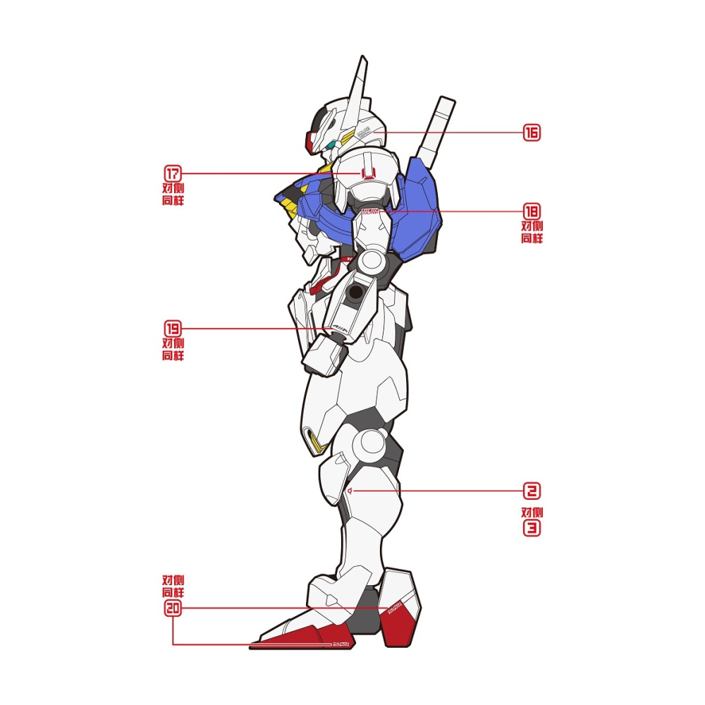 【Max模型小站】三紅領域 HG 1/144 風靈鋼彈 水星的魔女 AERIAL 水貼-細節圖7