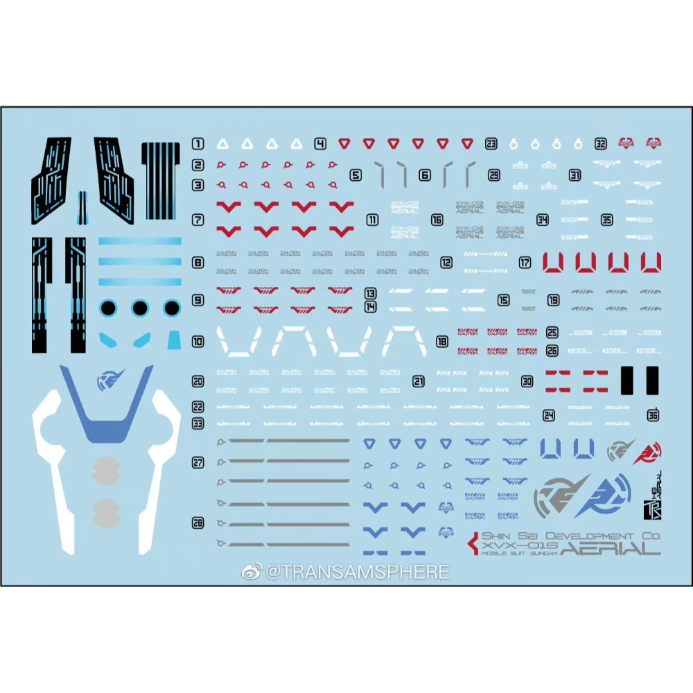 【Max模型小站】三紅領域 HG 1/144 風靈鋼彈 水星的魔女 AERIAL 水貼-規格圖10