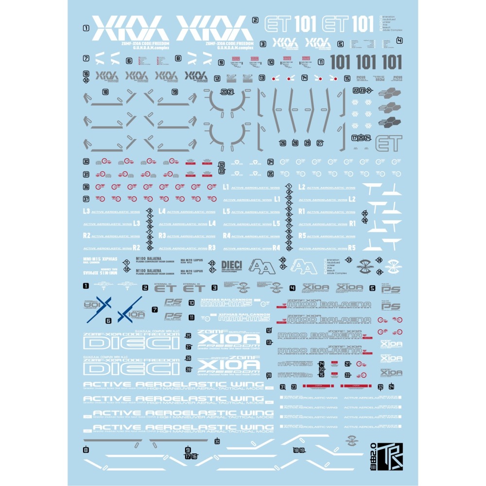 【Max模型小站】三紅領域 MG 自由 2.0 Freedom 鋼彈模型 追加設計 專用水貼-細節圖2