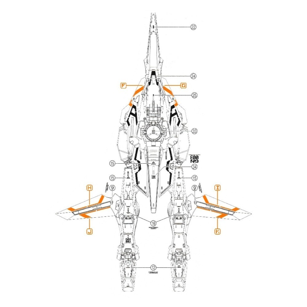 【Max模型小站】三紅領域 MG 1/100 GN-003 主天使鋼彈 細節設計 水貼-細節圖5