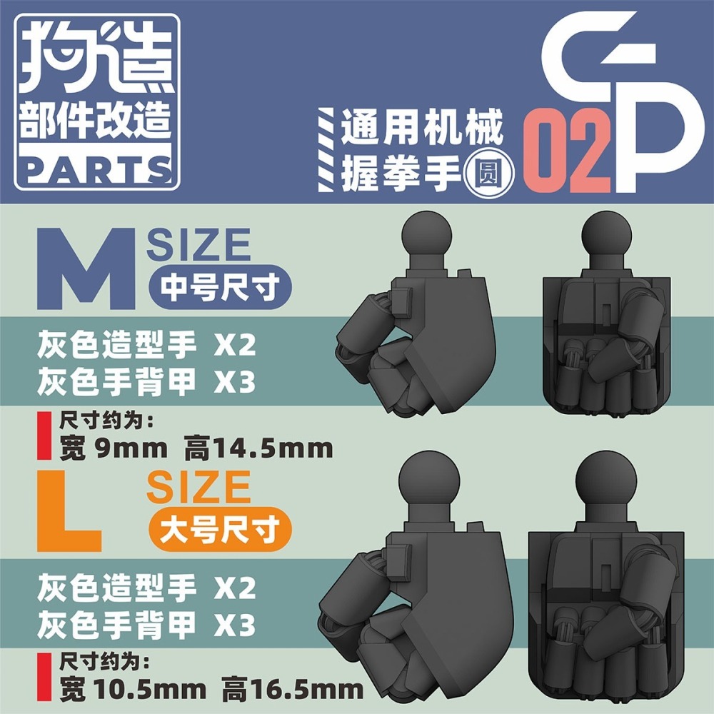 【Max模型小站】狗造社 GP-02 HGRG 造型手替換 吉翁樣式(圓)-細節圖3