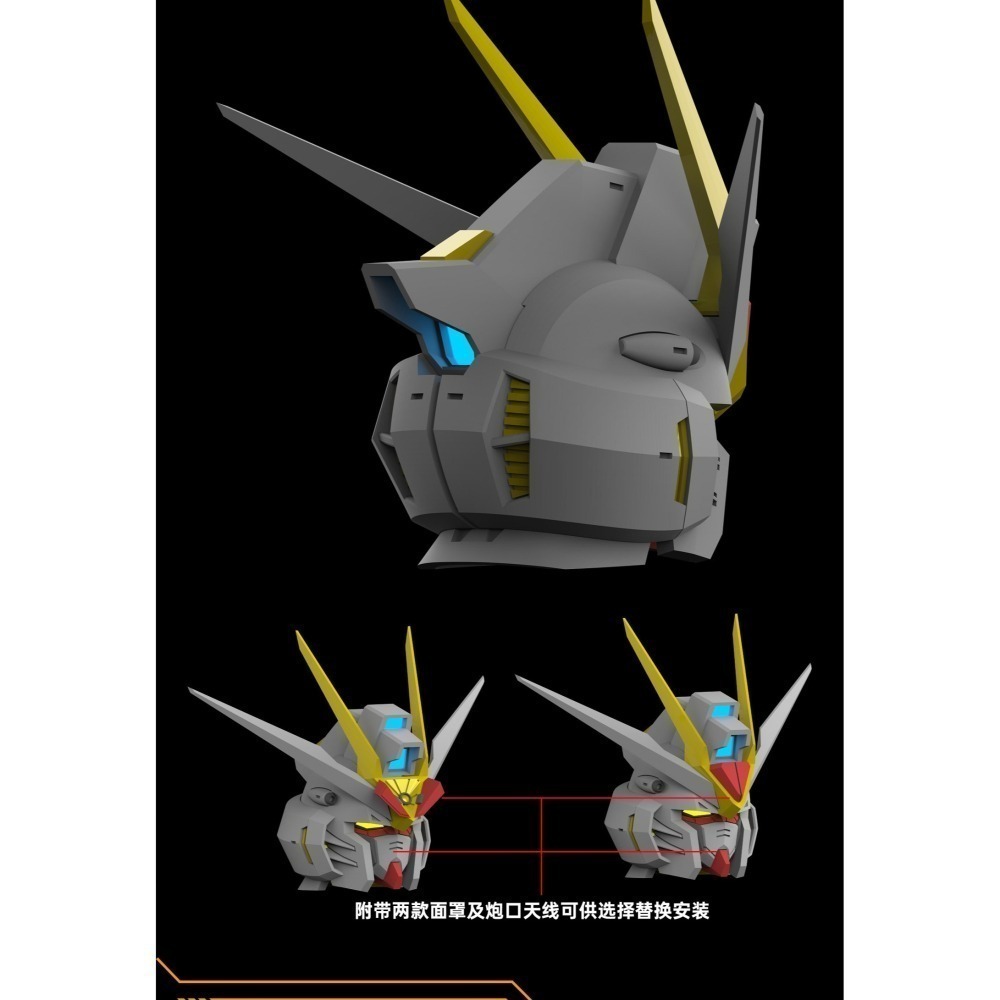 【Max模型小站】菲尼克斯 H-03 1/144比例 HG 非凡攻擊自由 頭部改件 頭雕改造-細節圖2