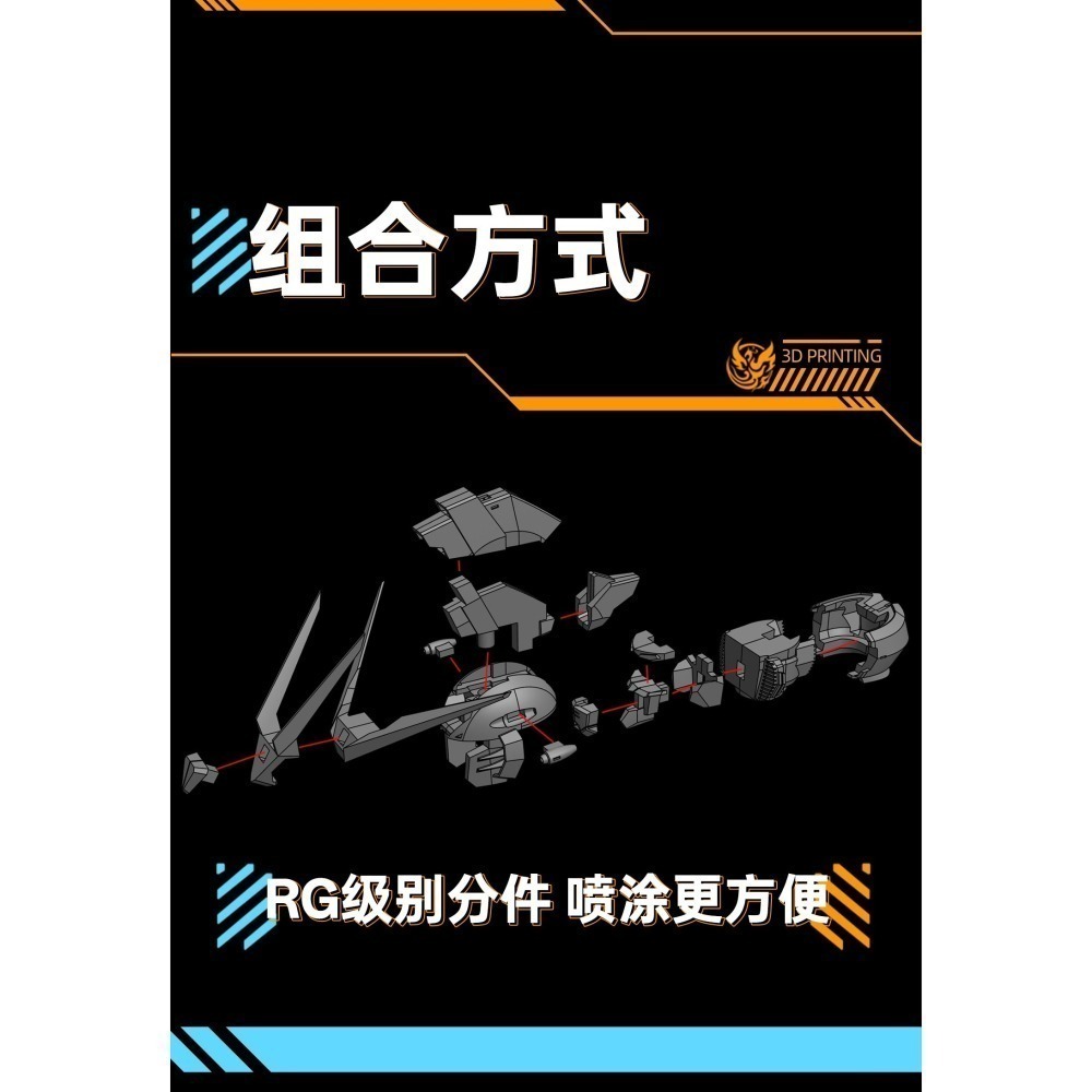 【Max模型小站】菲尼克斯 H-03 1/144比例 HG 非凡攻擊自由 頭部改件 頭雕改造-細節圖3