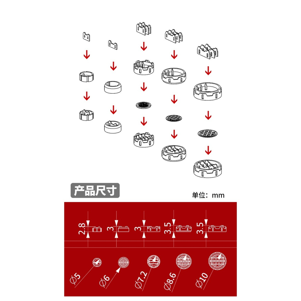 【Max模型小站】模式玩造 HS040 鋼彈模型細節改造補品 噴口 噴射器 送蝕刻片 貼片-細節圖2