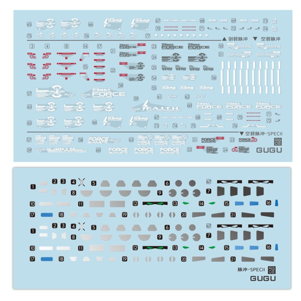 【Max模型小站】GUGU RG 1/144 脈衝鋼彈 空脈 炮脈 劍脈 SEED劇場版 水貼-細節圖3