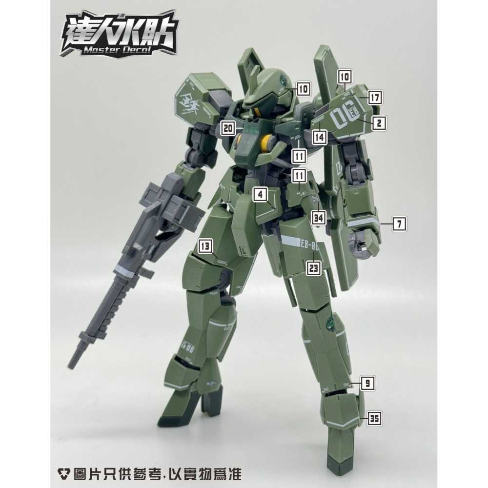 【Max模型小站】達人 (H135) HG 格雷兹 IBO鐵血 1/144 模型 高清 螢光水貼-細節圖3