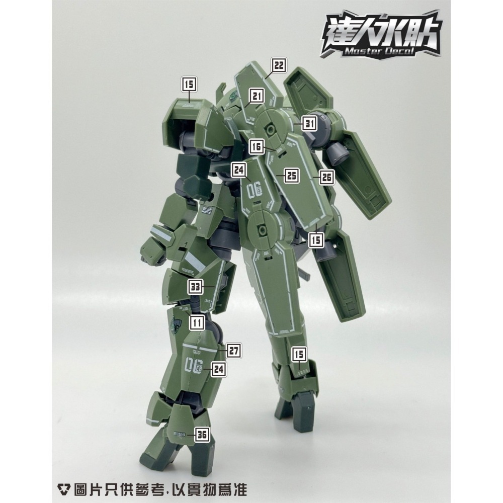 【Max模型小站】達人 (H135) HG 格雷兹 IBO鐵血 1/144 模型 高清 螢光水貼-細節圖4