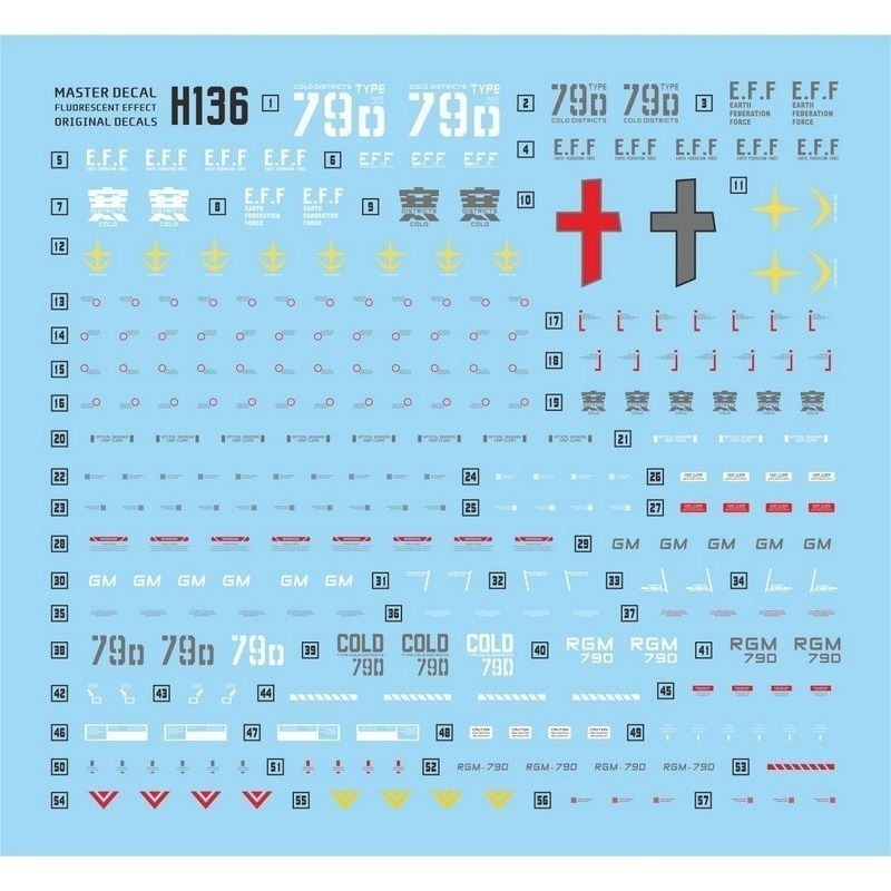 【Max模型小站】達人 (H136) 寒地吉姆 HGUC RGM吉姆 1/144 高清 螢光水貼-細節圖2