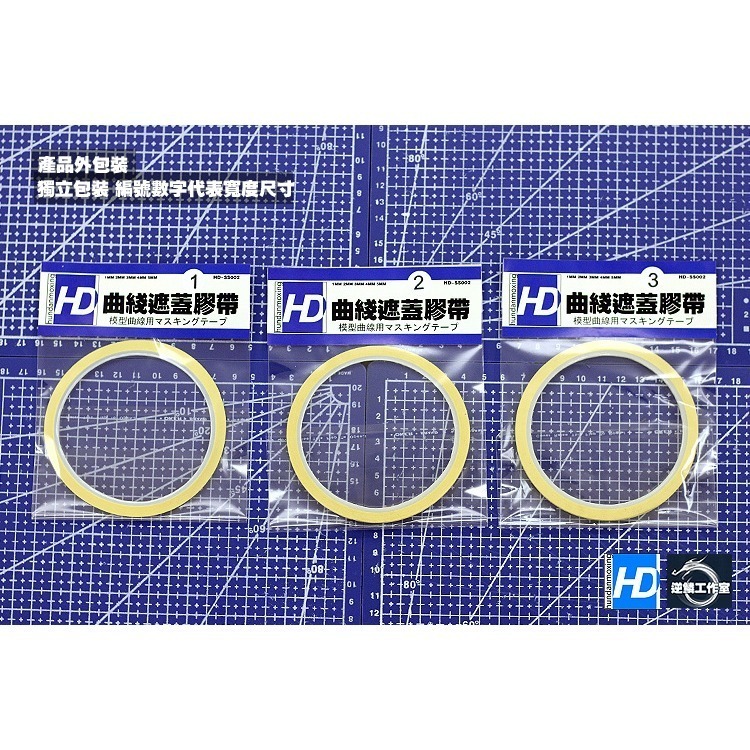 【Max模型小站】HD 模型噴塗專用 曲線遮蓋膠帶 極細型 1/2/3 mm-細節圖2