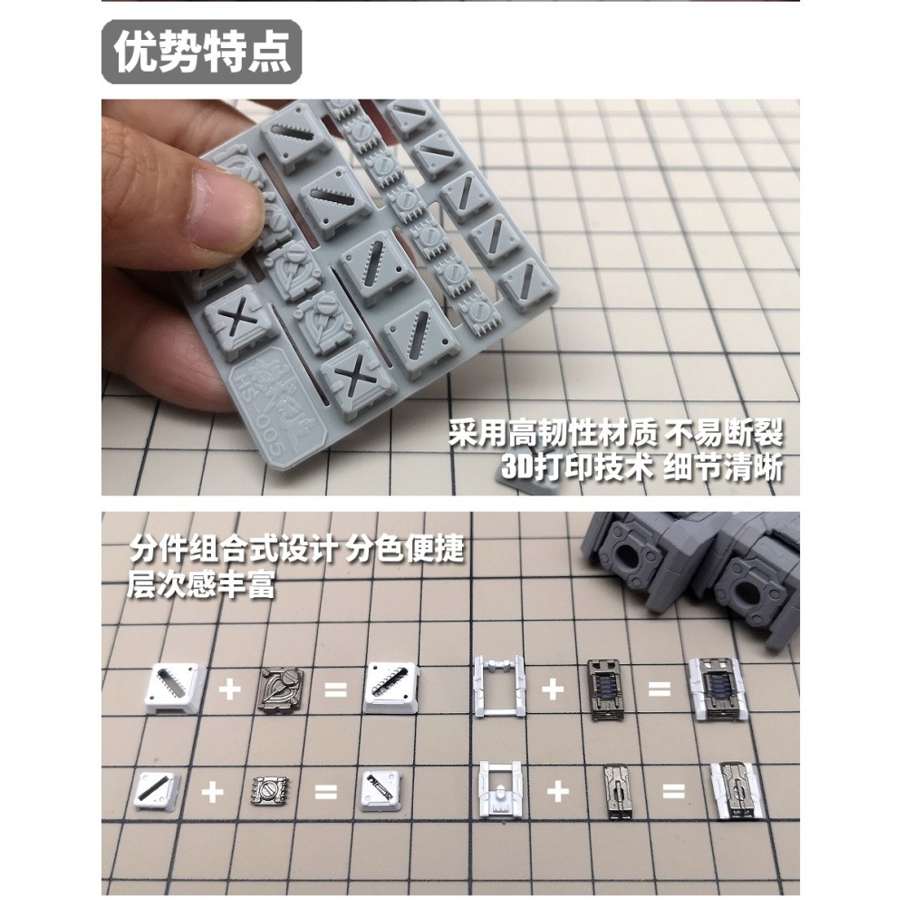 【Max模型小站】模式玩造 HS001/HS005 鋼彈科幻模型細節改造補品 通用機甲裝甲改件-細節圖4
