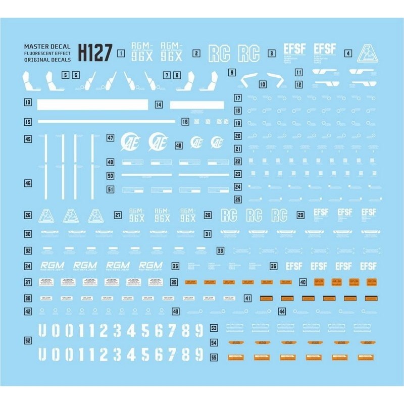 【Max模型小站】達人 (H127) HGUC 傑斯塔加農 JESTA 1/144模型 高清 螢光水貼-細節圖2