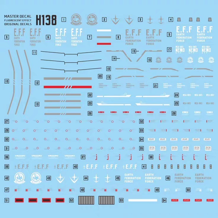 【Max模型小站】達人 (H138) 尼姆雷姆(沙漠) HGUC 1144 高清螢光水貼-細節圖2