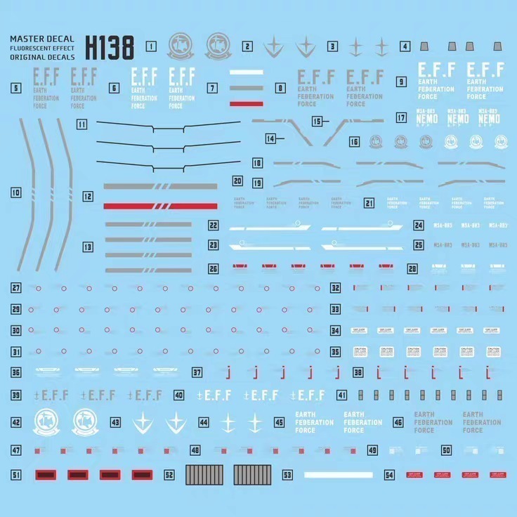 【Max模型小站】達人 (H138) 尼姆雷姆(沙漠) HGUC 1144 高清螢光水貼-細節圖2