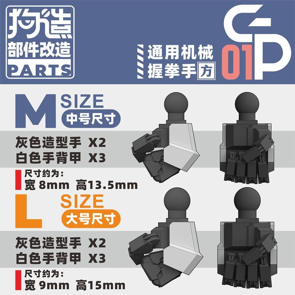 【Max模型小站】狗造社 GP-01 HGRG 造型手替換 聯邦樣式(方)-細節圖3