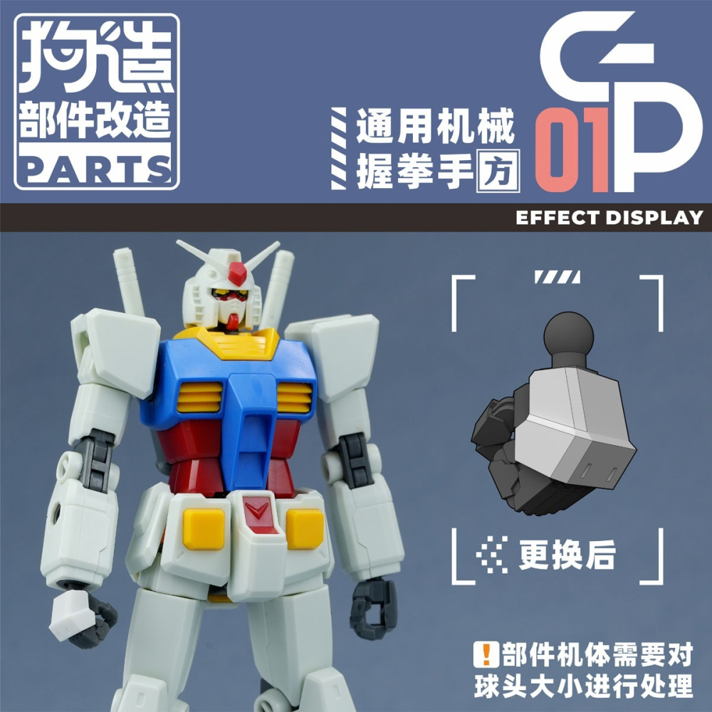【Max模型小站】狗造社 GP-01 HGRG 造型手替換 聯邦樣式(方)-細節圖7