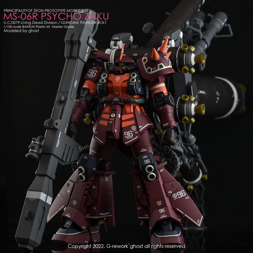 【Max模型小站】炎水貼 GHOST版 MG(15) 1/100 高機動精神力薩克 KA版 螢光水貼-細節圖5
