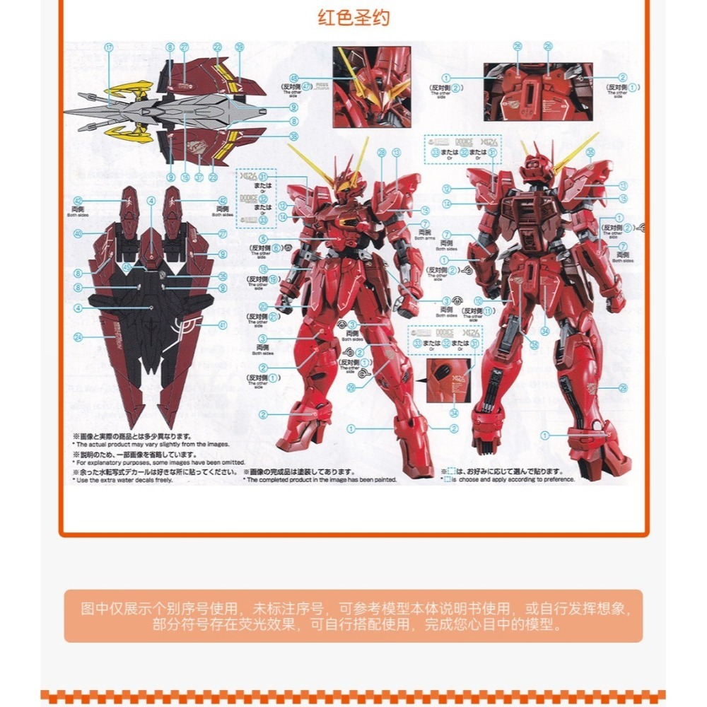 【Max模型小站】GUGU MG 1/100 紅聖約非規格D 白聖約 高清水貼-細節圖3