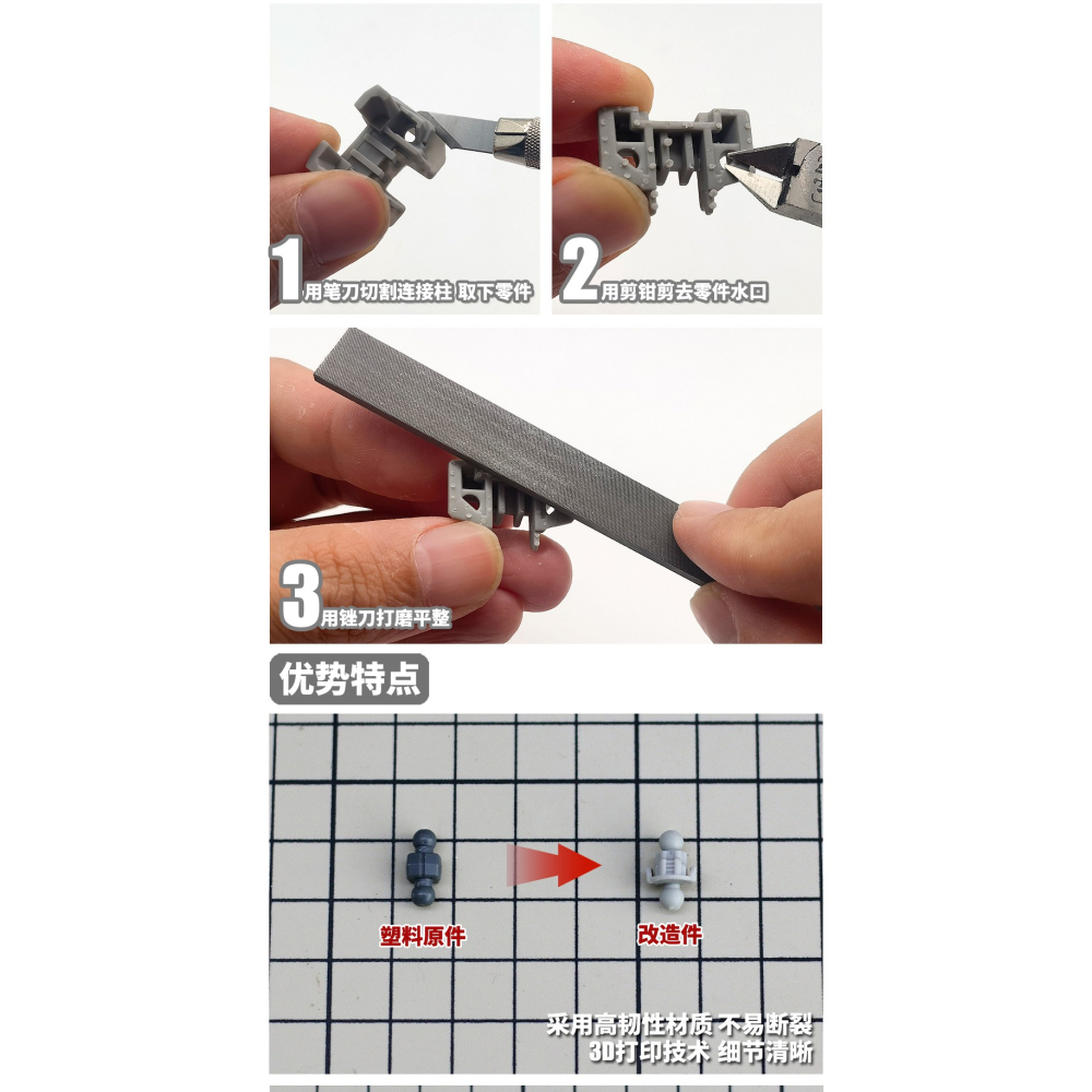 【Max模型小站】模式玩造 HS037 EG 1/144 牛鋼彈 腰部+脖 改造改件 細節補品-細節圖3