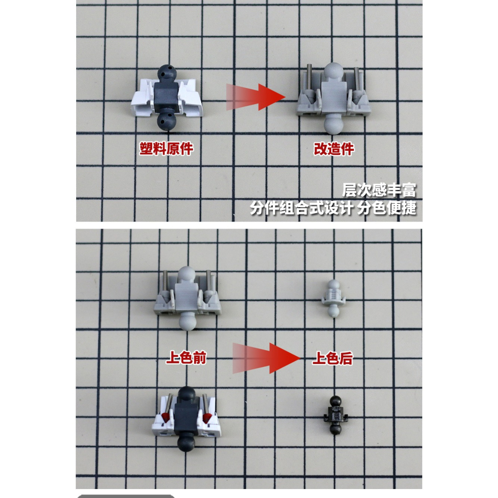 【Max模型小站】模式玩造 HS037 EG 1/144 牛鋼彈 腰部+脖 改造改件 細節補品-細節圖4
