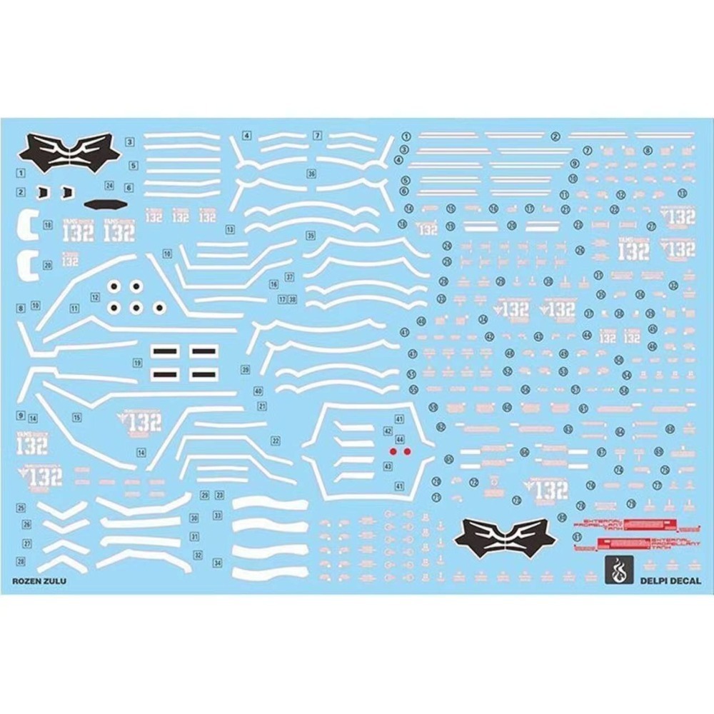 【Max模型小站】炎水貼 HG(123) 1/144 玫瑰祖鲁 羅森祖魯 ROZEN ZULU 螢光水貼-細節圖2