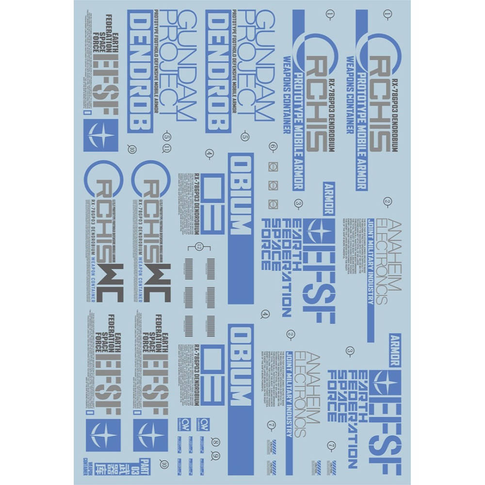 【Max模型小站】EVO HGUC(52) RX-78 GP03D 大冰箱 鋼彈 試作3號機 螢光水貼(大張5張入)-細節圖2