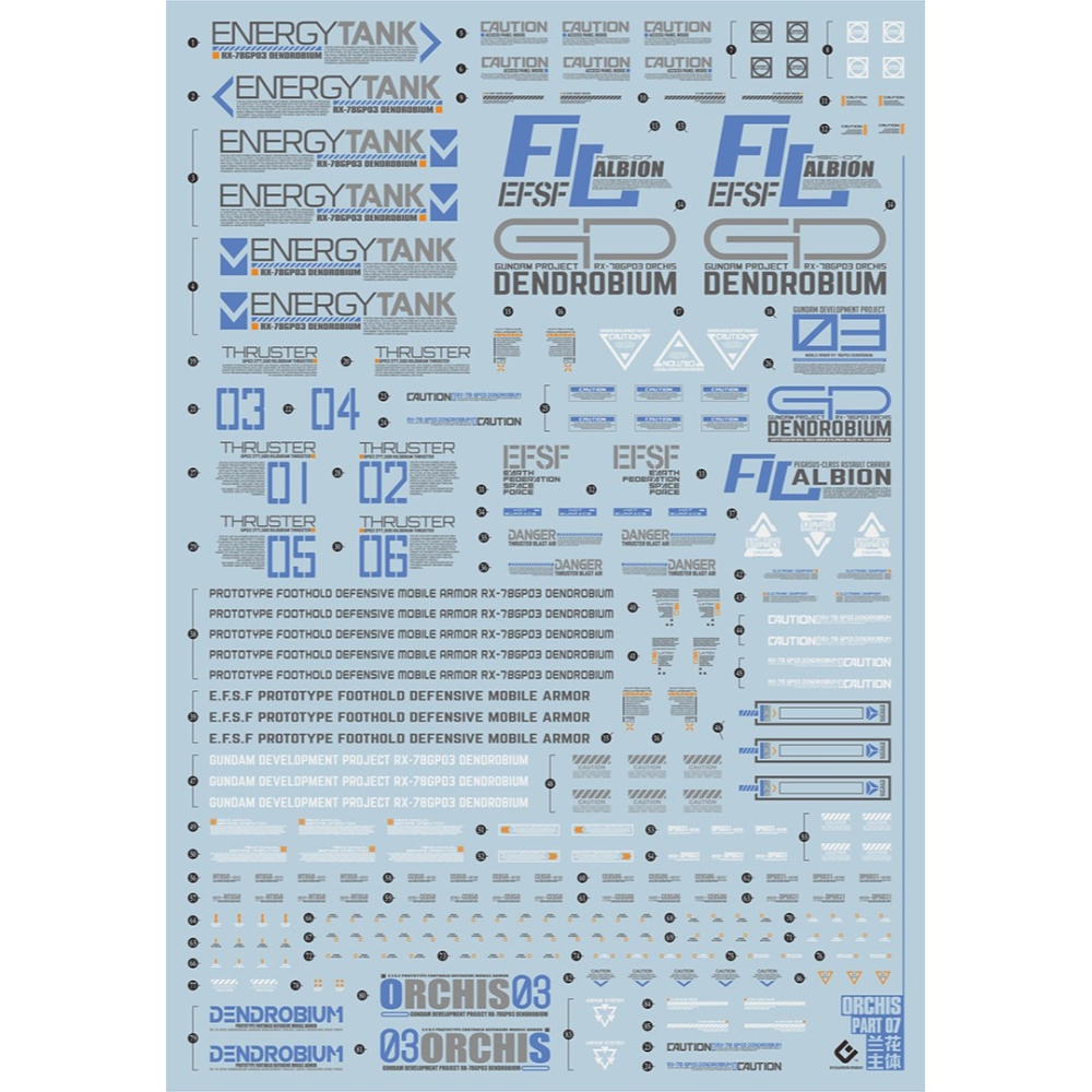 【Max模型小站】EVO HGUC(52) RX-78 GP03D 大冰箱 鋼彈 試作3號機 螢光水貼(大張5張入)-細節圖4