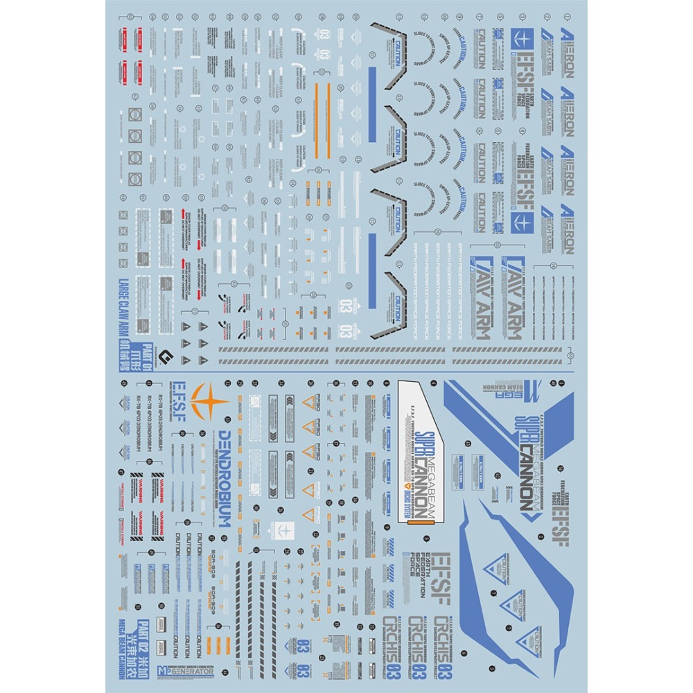 【Max模型小站】EVO HGUC(52) RX-78 GP03D 大冰箱 鋼彈 試作3號機 螢光水貼(大張5張入)-細節圖5