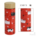 [現貨] 貓咪三兄弟系列 輕量型 不鏽鋼 保溫瓶 散步圖案 粉色 圈圈圖案 紅色 送禮 禮物 交換禮物-規格圖9