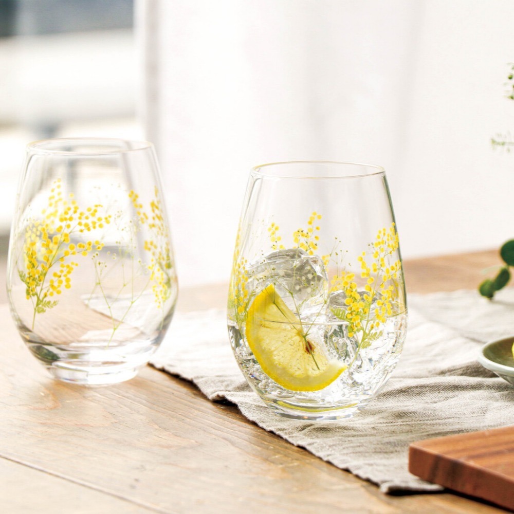 [現貨] Ponda 日本製 Hanafumi 春日花語對杯 含羞草 笠草 玻璃杯 茶杯 杯子 送禮 禮物 禮品-細節圖3