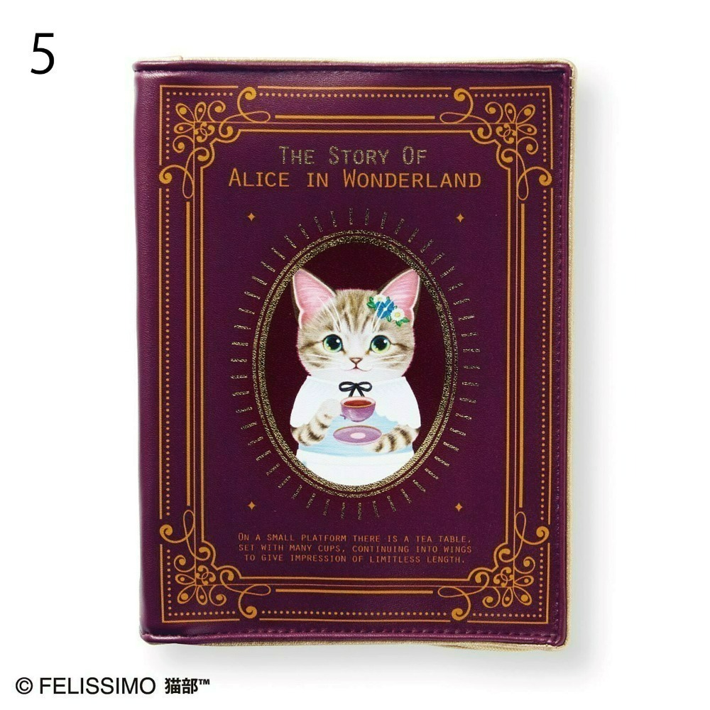 [現貨] Ponda Felissimo Nekobu 古典 西方 童話故事 貓咪 書本 造型 收納包 化妝包 小包-細節圖8