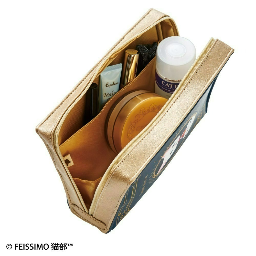 [現貨] Ponda Felissimo Nekobu 古典 西方 童話故事 貓咪 書本 造型 收納包 化妝包 小包-細節圖3