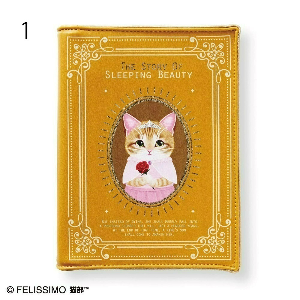 [現貨] Ponda Felissimo Nekobu 古典 西方 童話故事 貓咪 書本 造型 收納包 化妝包 小包-細節圖4