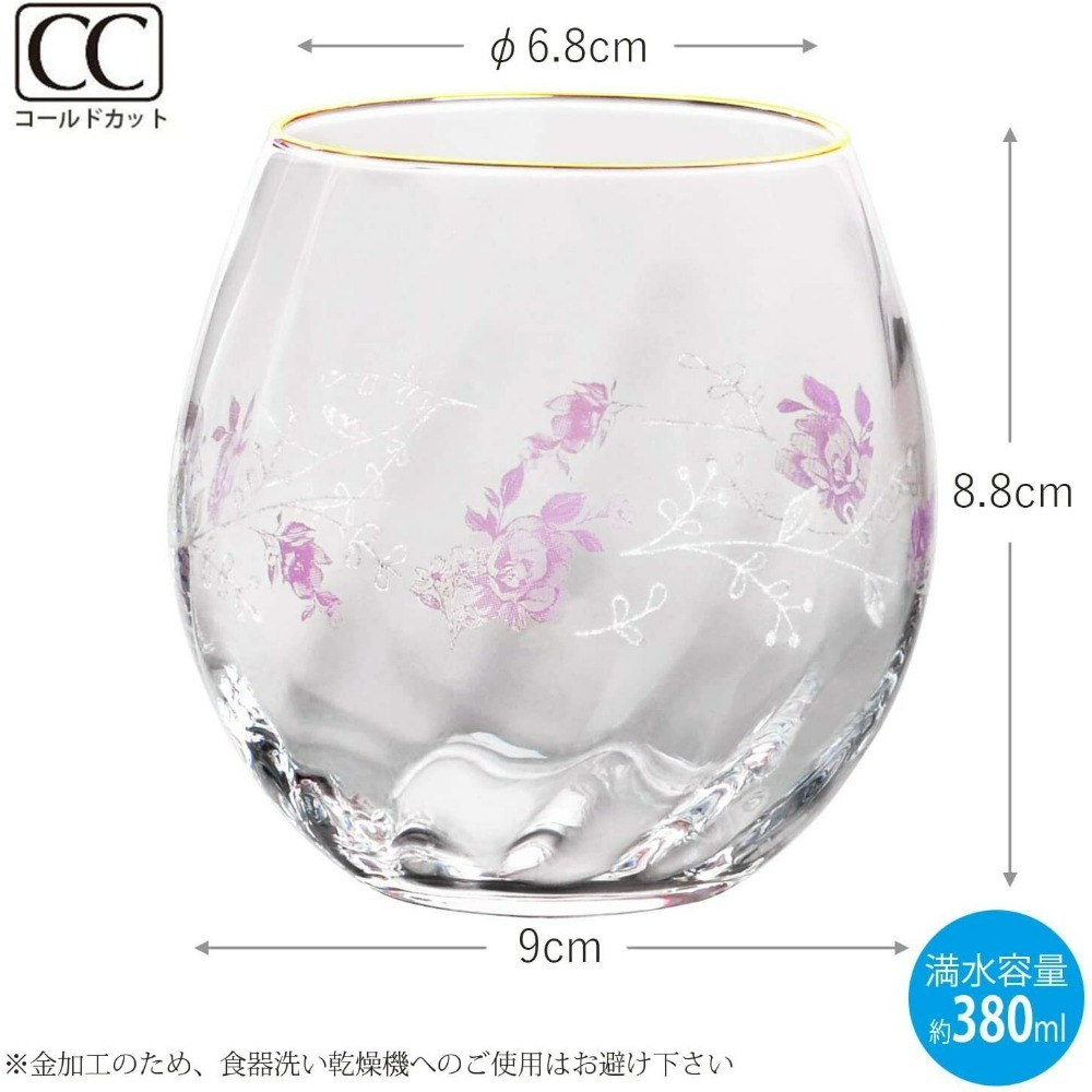 [現貨] Ponda 日本製 Toyo-Sasaki Glass 藍星 玫瑰 玻璃杯 2件組 杯子 送禮 禮物 禮品-細節圖3